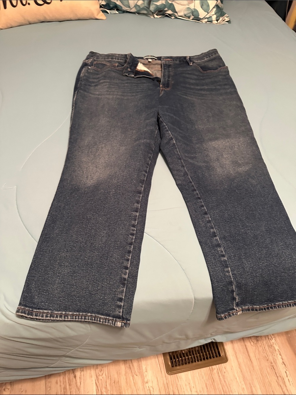 Good American Dark Blue Ankle Flare Jeans